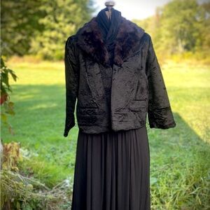 Elegant Black real Fur Women's Jacket